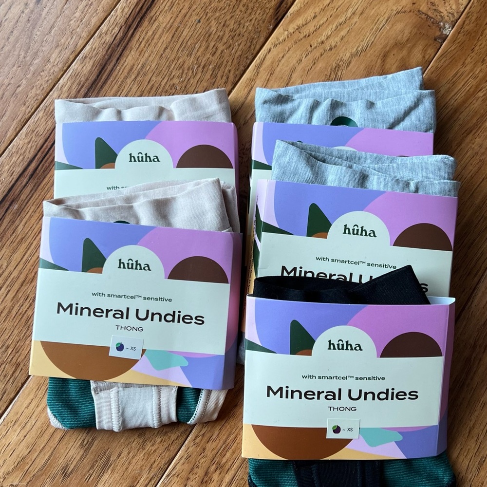 Wear Huha Mineral Undies Thong - Pack of 5 (Black, Gray, Cream)